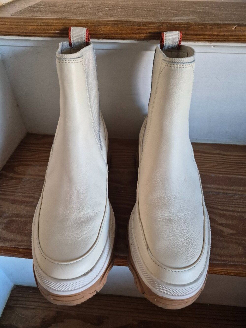 SOREL white leather boots